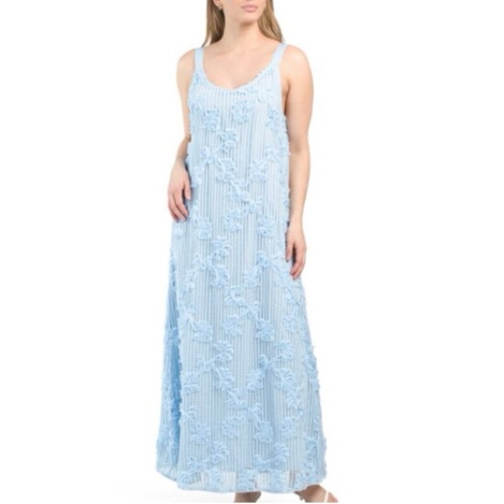 En Saison Reese Light Blue Crochet Dress